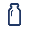 A blue icon of a bottle, typically used to represent beverages or containers related to the Born for Bulk Orders | Vertical Upright Chiller | FGB series.