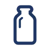 Icon of a bottle in a simple blue outline, potentially representing refrigeration or storage capabilities of the Top Choice for Procurement Vertical Upright Chiller FGG.