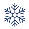 A dark blue icon of a snowflake, indicating the cooling or refrigeration feature of the High-Performance Freezer Display Unit | CFS.